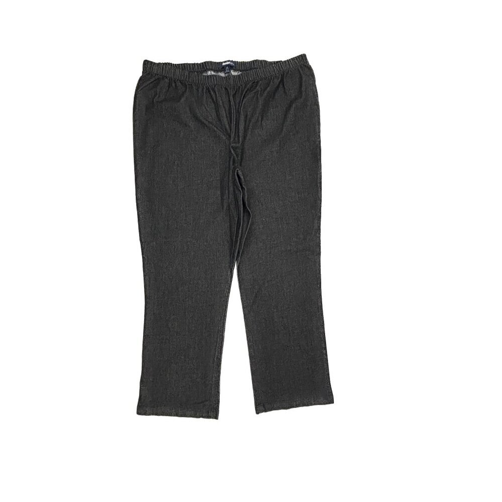 Denim 24/7 Pull On Elastic Waist Straight Women's size‎ 26WP Black Denim jeans